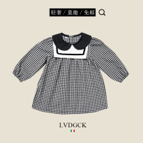 Dress up beautiful~Girls Plaid double layer dress(LVDGCK) Italian childrens princess dress