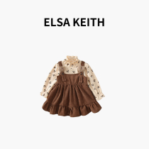 Japanese childrens clothing ELSA KEITH girls suit 2022 new Korean version of foreign air CUHK Tong Liandress Two sets