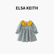 Japanese childrens clothing ELSA KEITH Girls Liandress Spring 2022 new Korean version Broken Flowers Children Princess Dresses