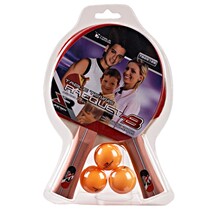 JOEREX Zudith long handle double-sided reverse glue horizontal table tennis racket set with 3 balls TB26128