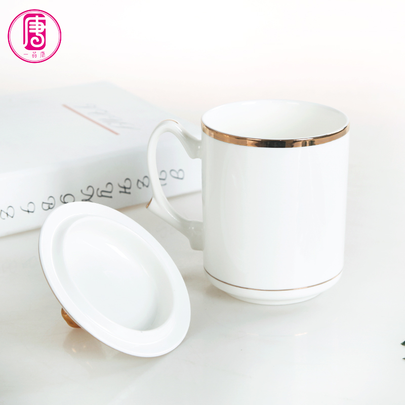 Yipin tang hand paint boss mugs and ipads porcelain cup keller cup with cover office cup