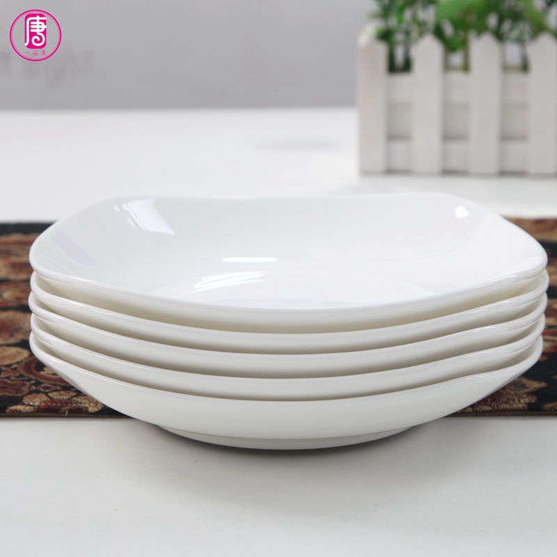 Yipin Tang Chun 0 square plate the white household ceramic soup plate creative west tableware hotel ipads porcelain plates