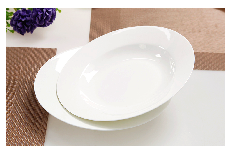 Yipin tangshan tang 8 "pure white ipads China tableware dish soup plate 9 inches deep dish dish dish plate ceramic plate