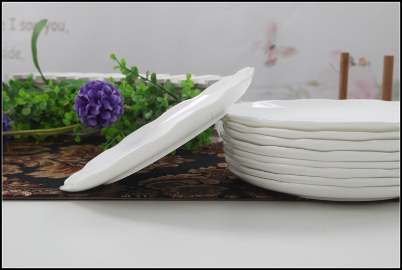 Yipin Tang Jiayong 7.5 in shallow dish pure white, cold dish dish ipads porcelain ceramic move plate plate