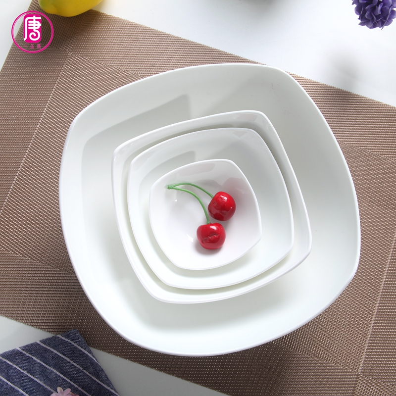 Yipin Tang Jiayong ceramic bowl pure white square soup bowl of European style salad bowl big bowl move ipads porcelain tableware