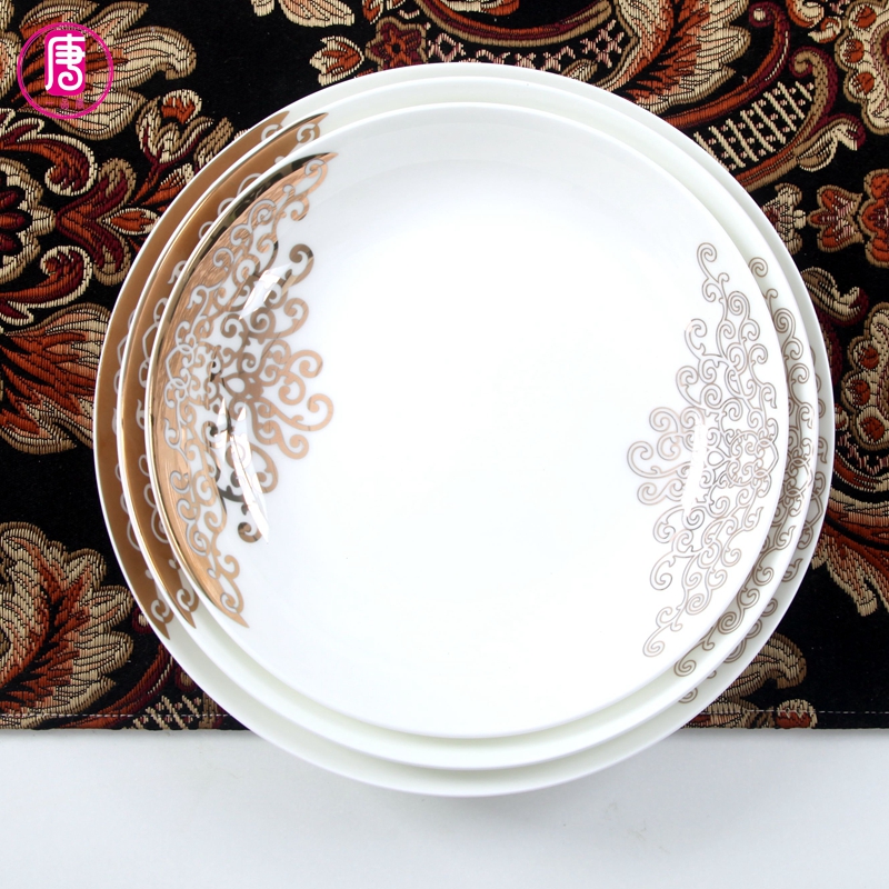 Tangshan ipads porcelain ceramic plate plate up phnom penh 7.5 inch 8 inch FanPan food dish soup plate deep dish