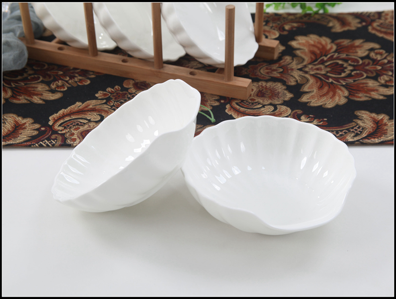 Yipin tang, 6 inch ceramic bowl of pure white ipads porcelain shell shallow bowl move the vegetables salad bowl bowl of noodles bowl