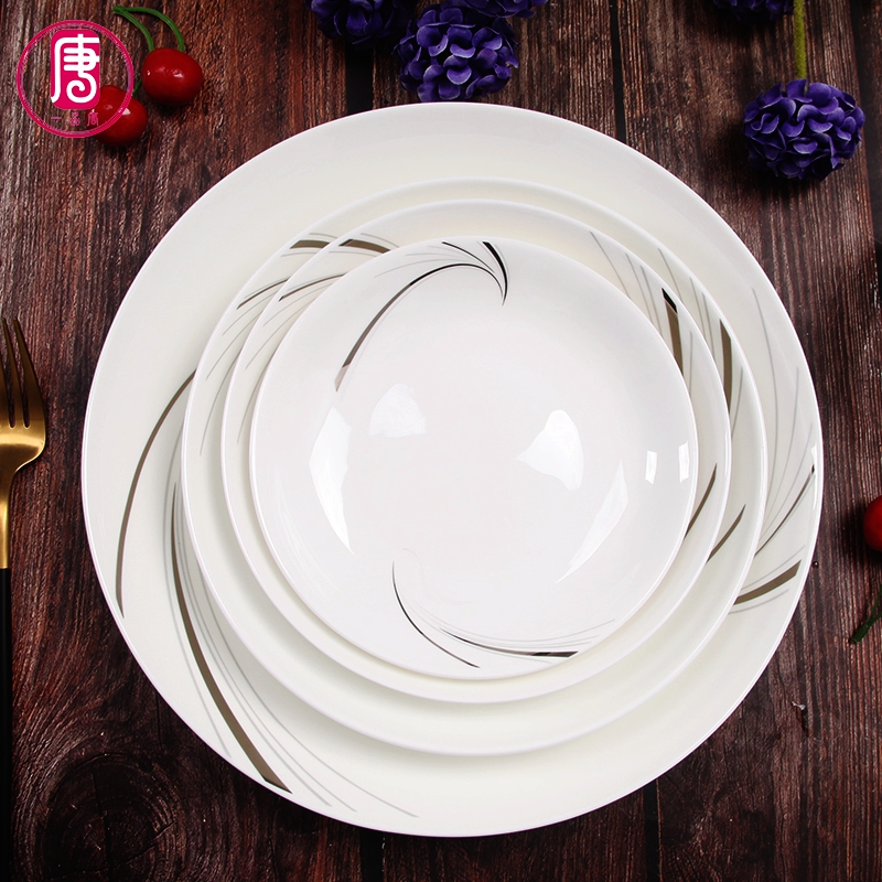 Household ceramics burn new ipads porcelain dish European - style FanPan plate soup plate salad plate 8 inches deep plate