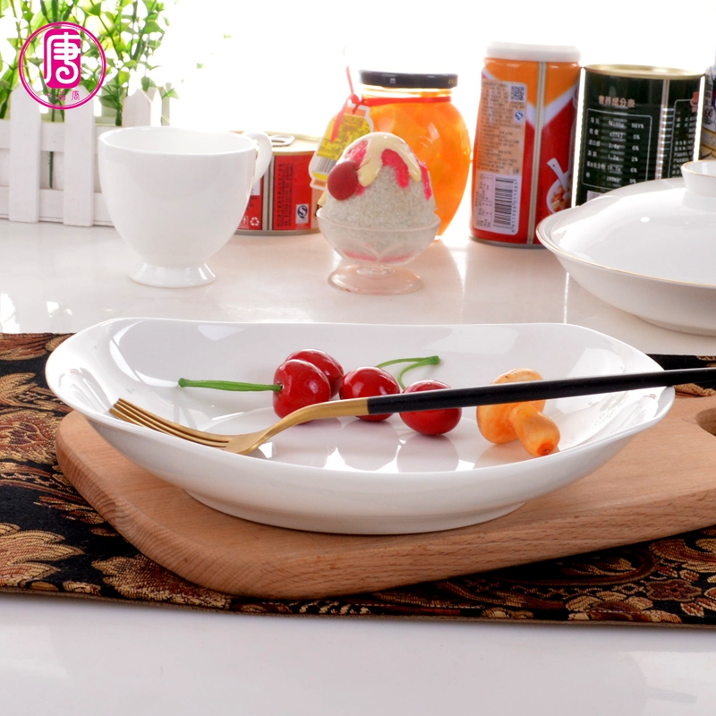 Yipin tang home 0 ipads porcelain ceramic deep dish soup plate move the pure white European dishes cuisine dishes