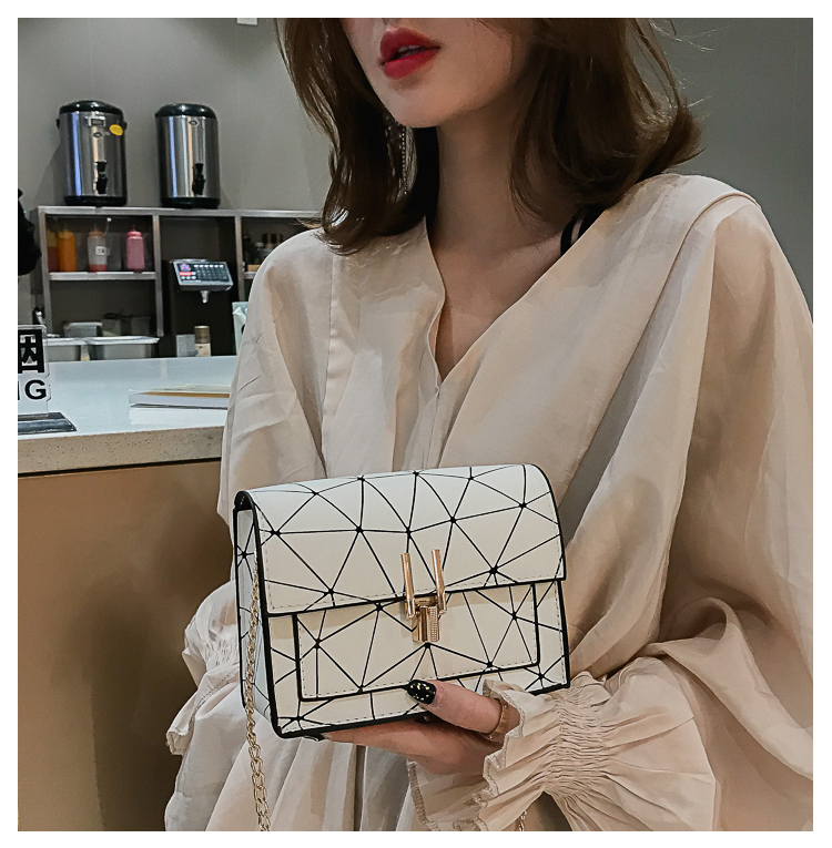 Summer Small Bag For Women  All-matching Shoulder Bag Oblique Bag Chic Laser Stitching Small Square Bag display picture 43