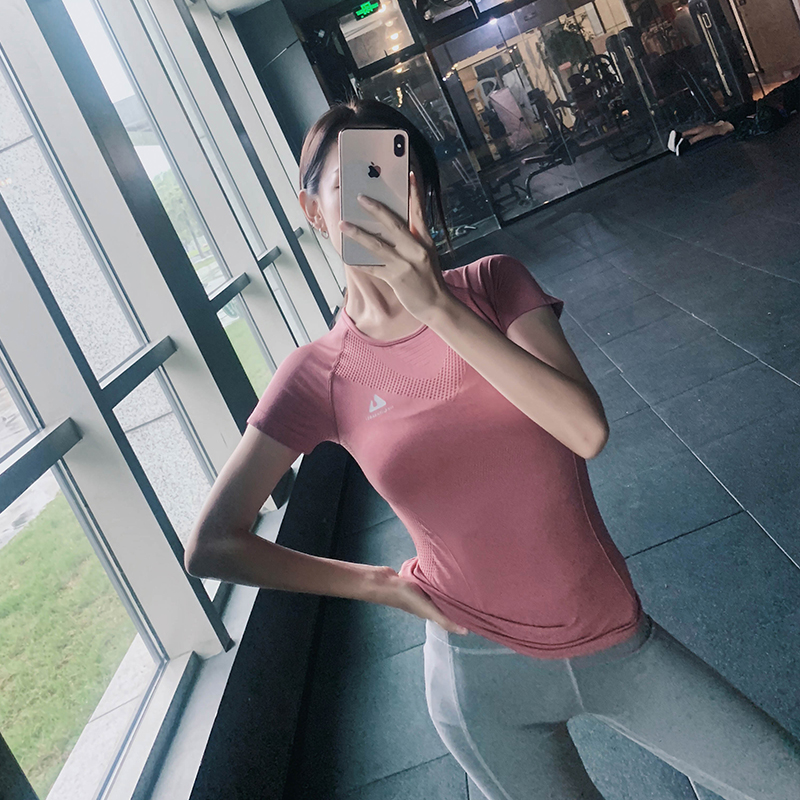 Fitness Clothes Woman Summer Thin letters Short sleeves T-shirt Female Slim Fit Sports Blouse Running Speed Dry Yoga Clothes