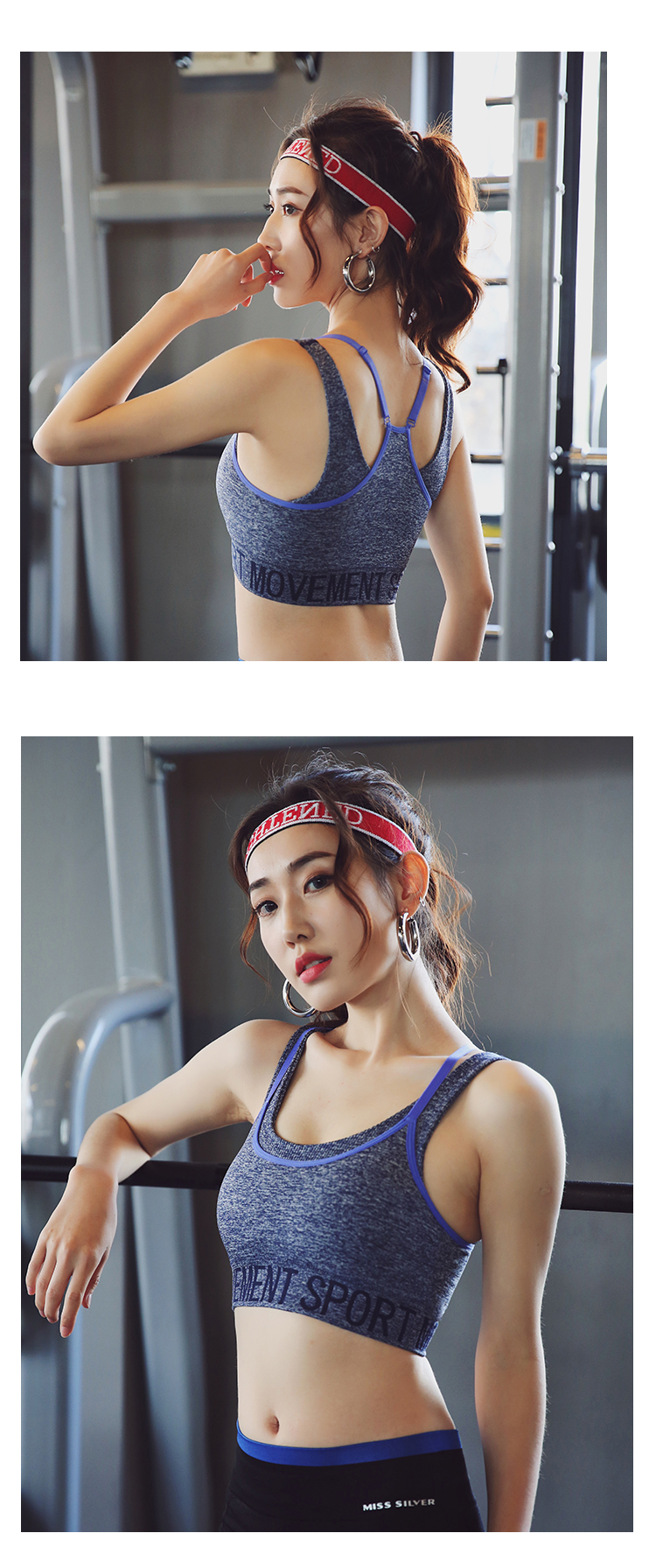 Đồ lót thể thao nữ kiểu vest cường độ cao chống rung tập hợp khuôn mẫu không có vành yoga chạy tập thể dục bra bra áo bra adidas