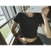 Super Anne Solid Color Nhanh khô Áo thun nữ Side Hollow Thể thao thoáng khí Tay áo ngắn Chạy Yoga Fitness Top Áo phông thể thao