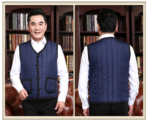Áo vest mùa đông cộng với áo nhung dày làm ấm áo cotton nam trung niên vest nam trung niên áo ba lỗ tập gym nam