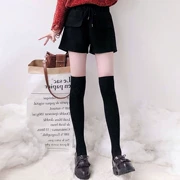 Quần nữ mùa thu 2018 mới của sinh viên Hàn Quốc lỏng lẻo dễ thương buộc quần âu túi lớn quần short ống rộng quần