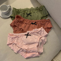 2021 new summer cute Japanese girl bow sweet wooden ear underwear female cotton student breifs