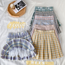 Short skirt chic retro high waist plaid skirt pleated skirt 2021 Autumn New slim skirt Women summer skirt tide