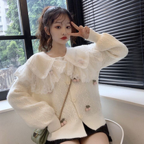 2021 New 100 hitch a nice little fresh sweater for women autumn and winter outside wearing a winter loose knit cardiovert jacket cardiovert