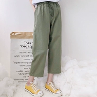 Quần áo nữ mùa thu 2018 mới phiên bản Hàn Quốc gồm 9 chiếc quần harem quần eo cao sinh viên Mỹ quần âu nữ mùa hè mỏng manh quần tây công sở