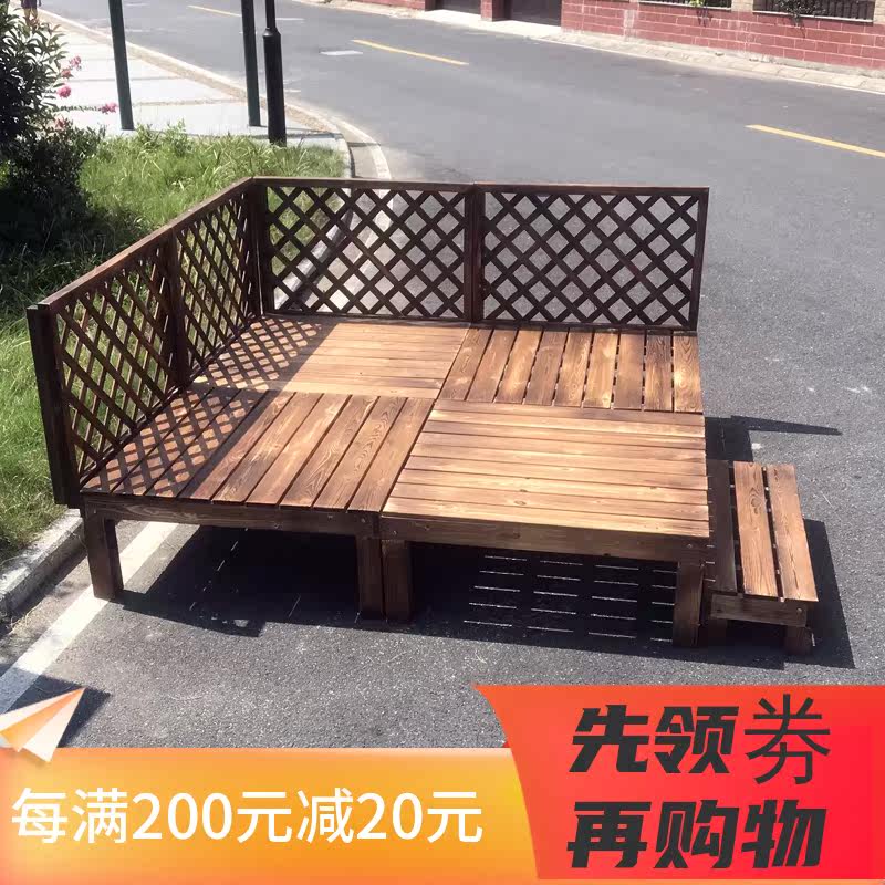 Carbonized flooring solid wood performances wedding zero hour mobile stage garden villa courtyard anti-corrosion wooden landscape platform