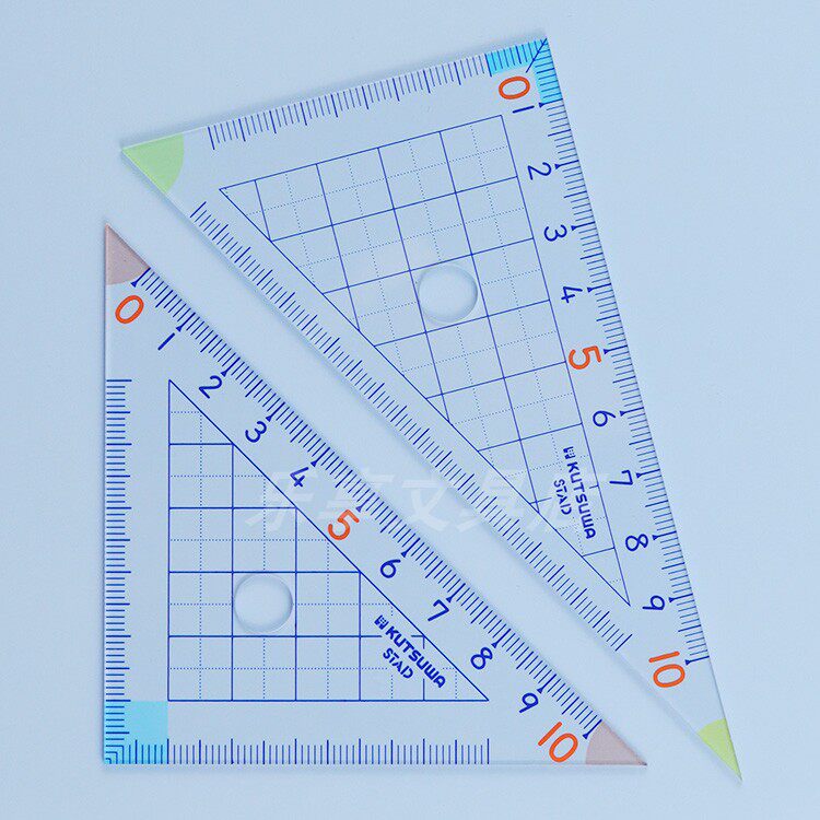 Japan imports STAD primary and middle school students' right angle triangle suit ruler high transparent and clear measurement of two HA12A