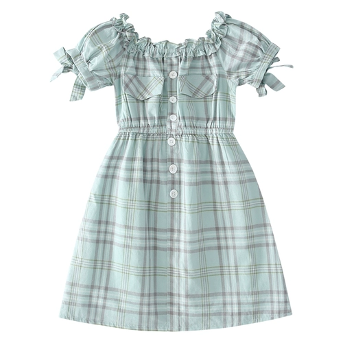 Tmall, платье, наряд маленькой принцессы, юбка на девочку, летняя летняя одежда, подходит для подростков, в западном стиле, 2020, детская одежда, открытые плечи