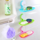 Creative Drain Double -Grid Suction Cup Plastic Bansy Room Soap Box Free Punching Wall -Absorbing Soap Disc