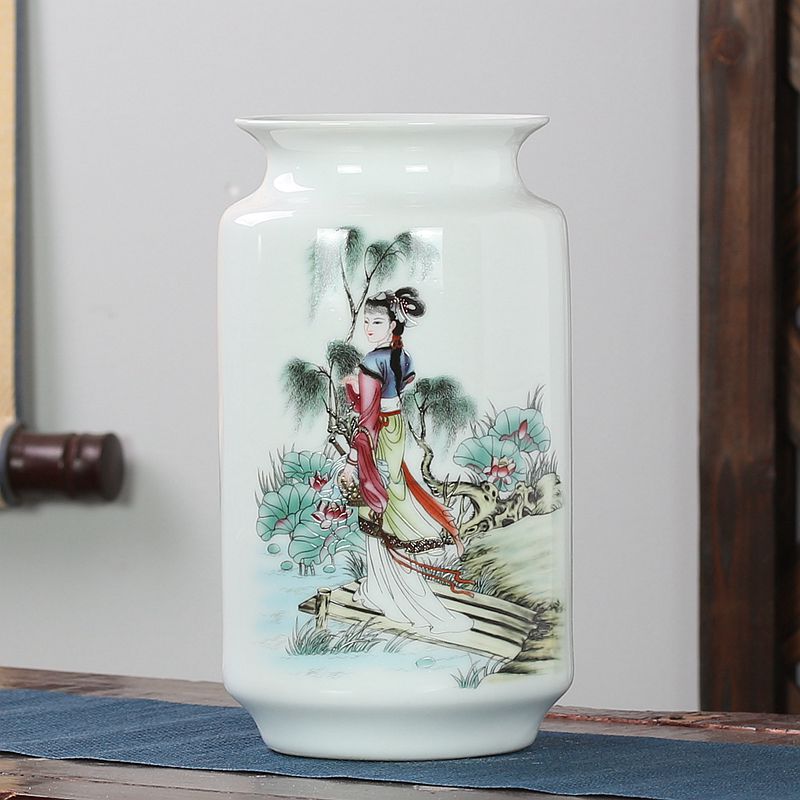 Jingdezhen ceramics floret bottle home furnishing articles dried flower arranging flowers, Chinese style living room TV cabinet handicraft