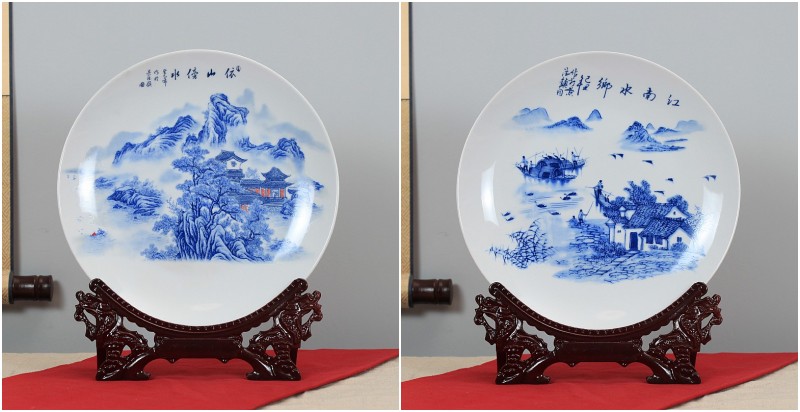 Jingdezhen ceramics decoration plate of Chinese style household act the role ofing is tasted the sitting room porch of TV ark, wine desktop hang dish furnishing articles