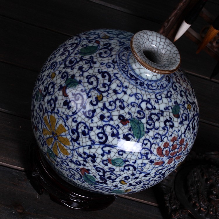 Archaize of jingdezhen ceramics decoration under the glaze color blue and white porcelain vases, hand - made the design furnishing articles