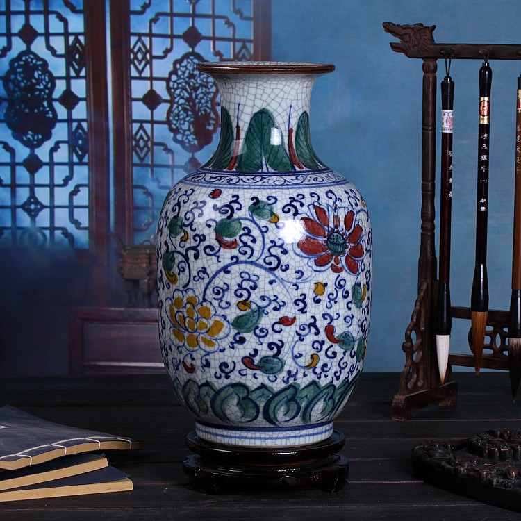 Archaize of jingdezhen ceramics decoration under the glaze color blue and white porcelain vases, hand - made the design furnishing articles