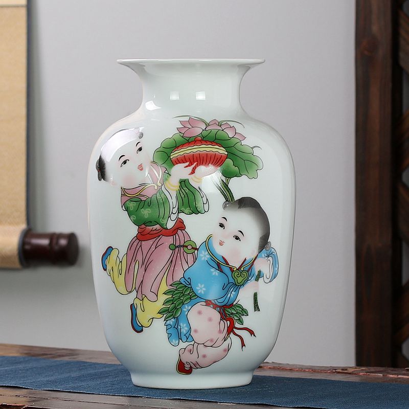 Jingdezhen ceramics floret bottle home furnishing articles dried flower arranging flowers, Chinese style living room TV cabinet handicraft