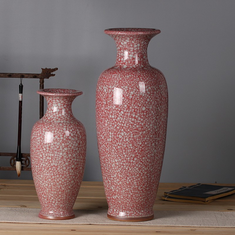 Classical furnishing articles jun porcelain antique ceramics slicing vases, modern home sitting room adornment