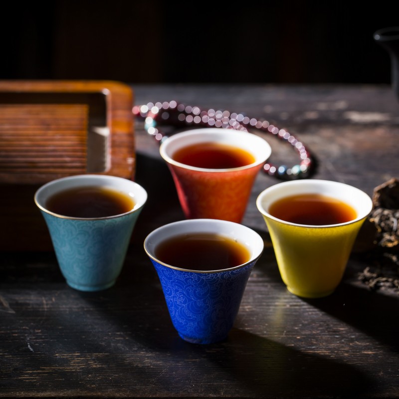 Jingdezhen ceramic bowl tea admiralty cup powder enamel paint pick flowers single sample tea cup master cup kung fu tea cups