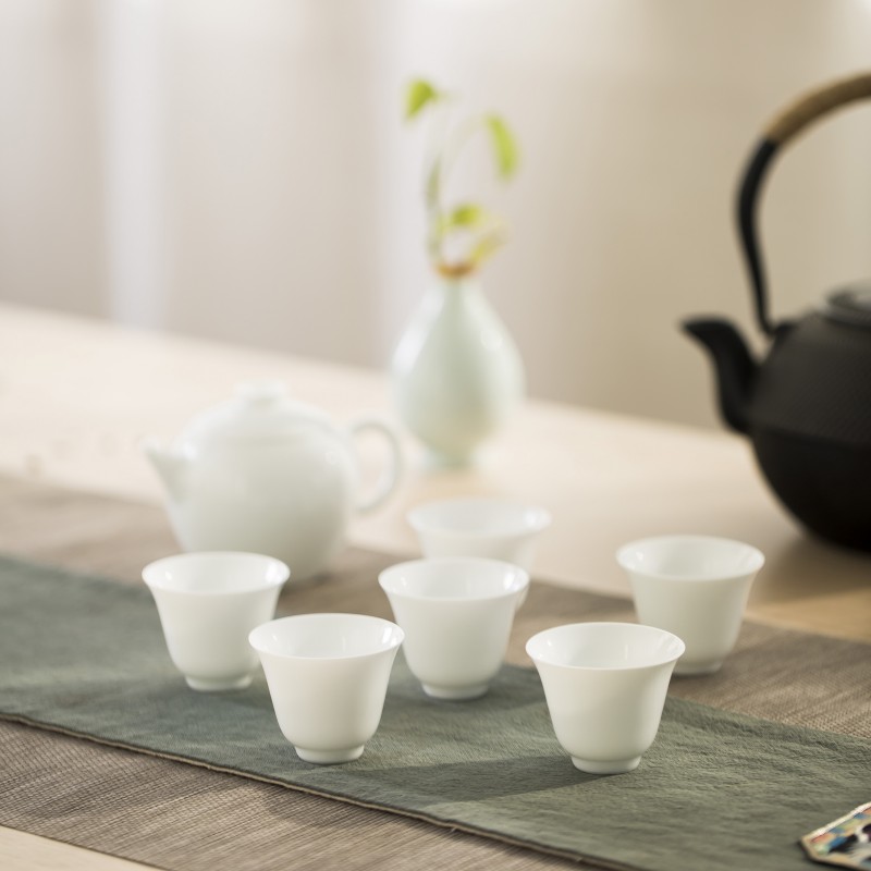 Jingdezhen ceramic custom sample tea cup home market metrix small bowl with single CPU office kung fu tea cups