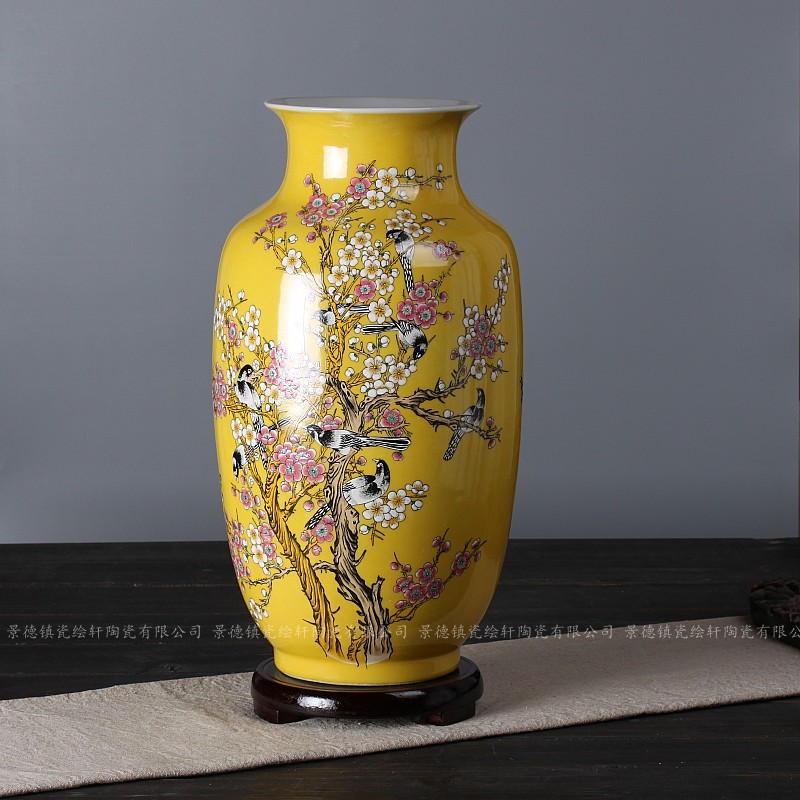 Jingdezhen ceramics yellow glaze pay-per-tweet mui design home furnishing articles adornment vases, flower vases