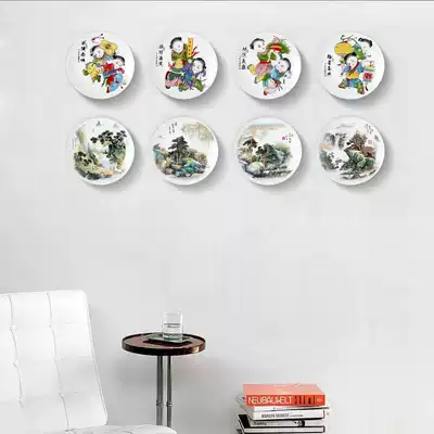 Modern minimalist wall decoration Ceramic plate decoration hanging plate wall decoration background wall hanging plate wall