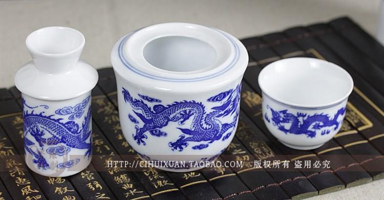 Ấm rượu nồi lẩu nhà Jingdezhen gốm sứ Trung Quốc cổ rượu vang vàng rượu vang trắng ly ấm nóng bình - Rượu vang ly rượu đẹp