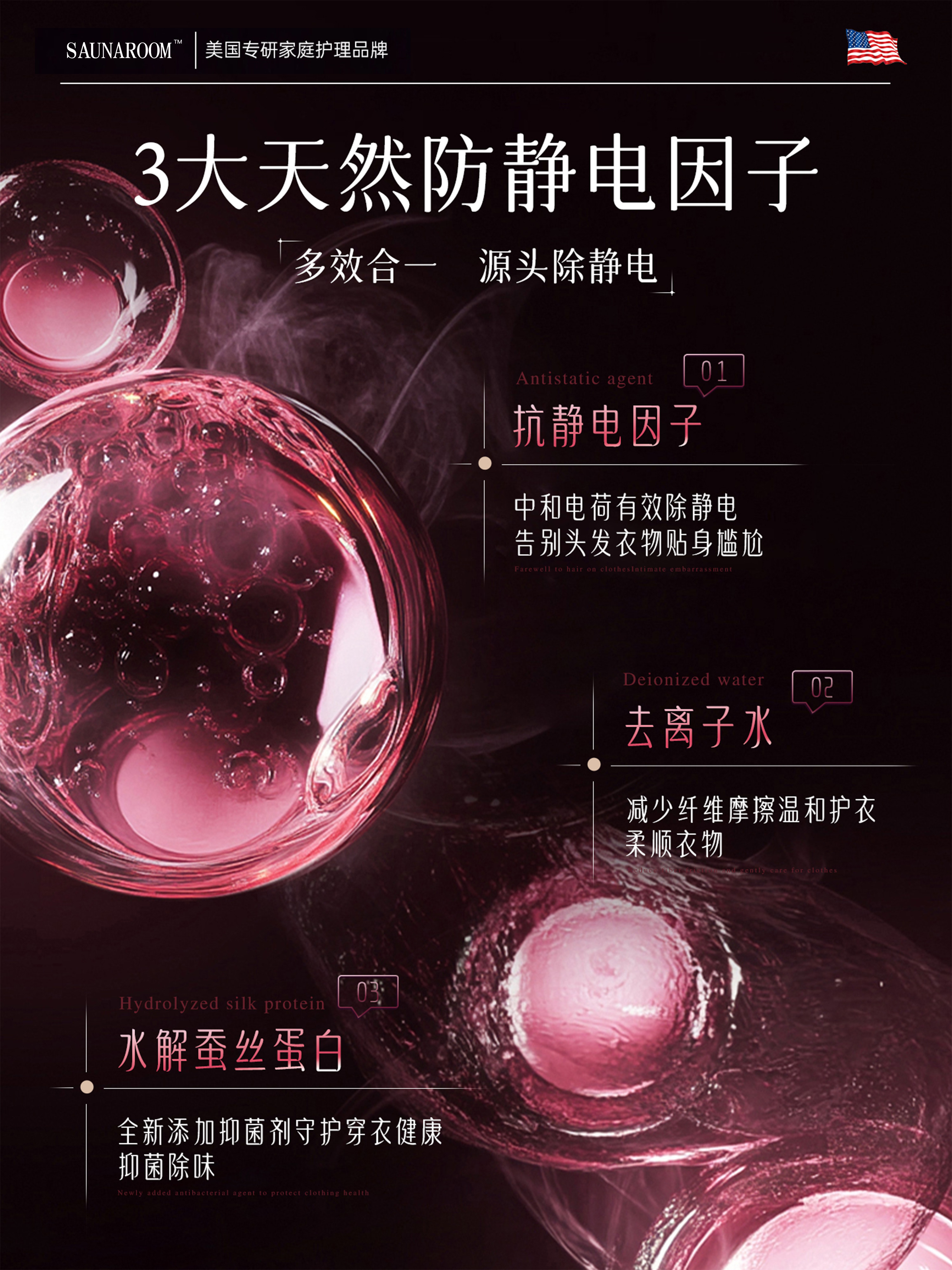 Anti-Static Spray, Fabric Softener, Removes Static Electricity, Anti-Pilling, Sweater Laundry Detergent, Eliminates Static Electricity, Long-Lasting Clothing Magic Tool