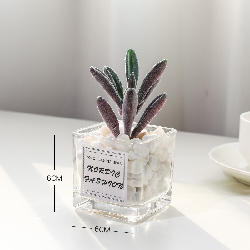 Flocking Purple Capsicumsimulation Green plants small pot office desktop a decoration Mini cactus Succulent decorate artificial flower a living room Ornaments