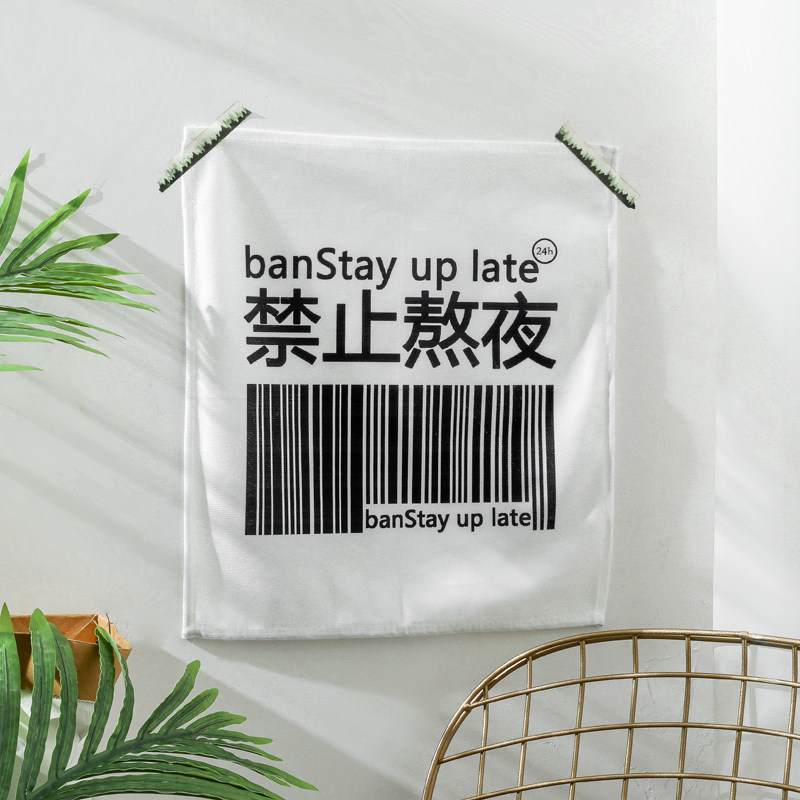 ins Nordic wind minimalist background cloth forbidden from staying up all night creative calendar hanging cloth art dormitory bedside wall decoration