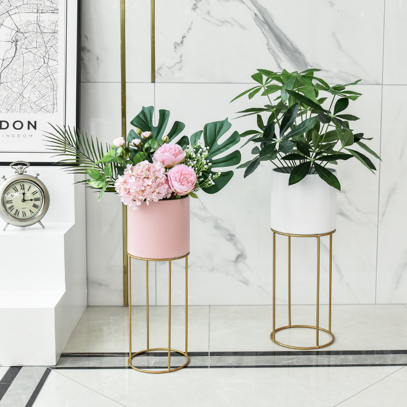 Simulation Plant Iron Art Flower Shelf Fake Potted Plant Decoration Indoor Balcony Shelve Nordic Living Room Floor Style Pendulum