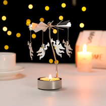 Angel rotates the creative candlestick Nordic romantic European-style home with a light and extravagant iron retro candlelight dinner prop