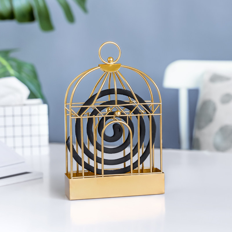 Mosquito Incense Cartridge Cover Fireproof Home Interioric Incense Pan Stove Mosquito Repellent Creative Disc can hang iron art bird cage mosquito-repellent incense stand