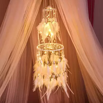 Dreamcatcher pendant wind chimes Forest material diy bag indoor feather pendant flutter shop dream net catcher net dream bell