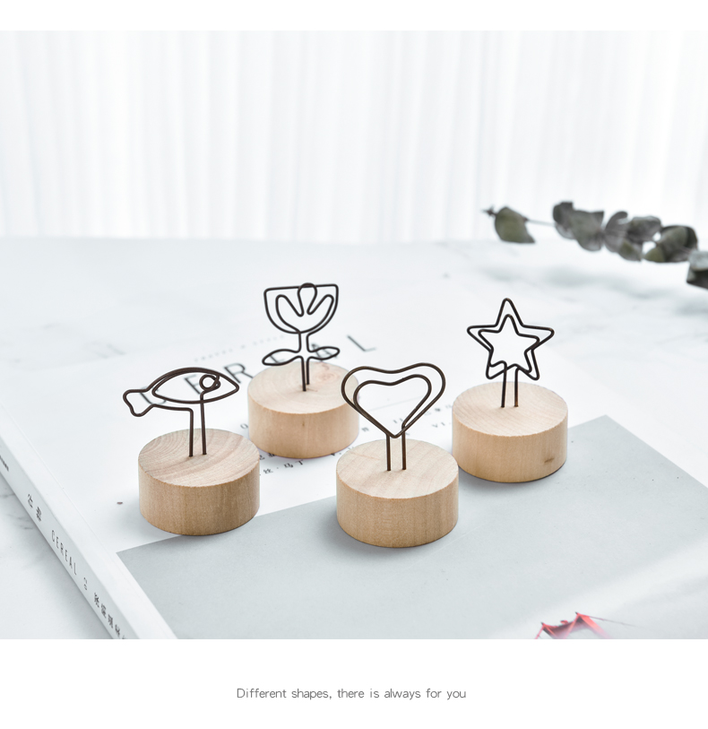 Hàn Quốc sáng tạo dễ thương bằng sắt rèn thẻ kinh doanh chủ thẻ ghi chú máy tính để bàn clip thư mục trang trí thư mục ảnh dọc bố trí phòng khách đẹp