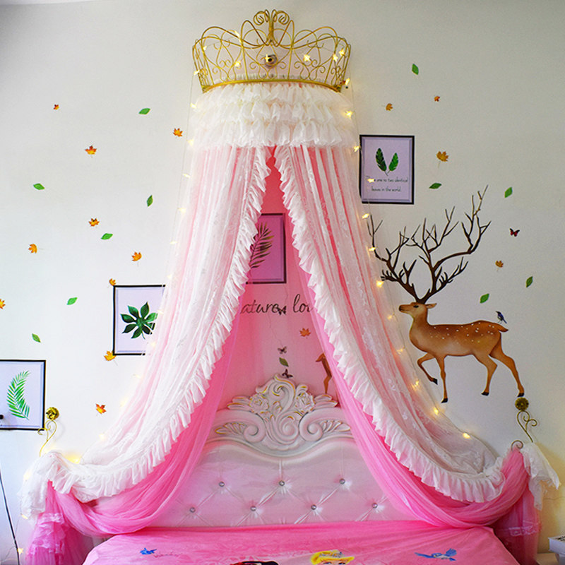 Princess WindbedBed mantle net household bed curtain curtain dress dress curtain dress curtain wedding dress curtain crown