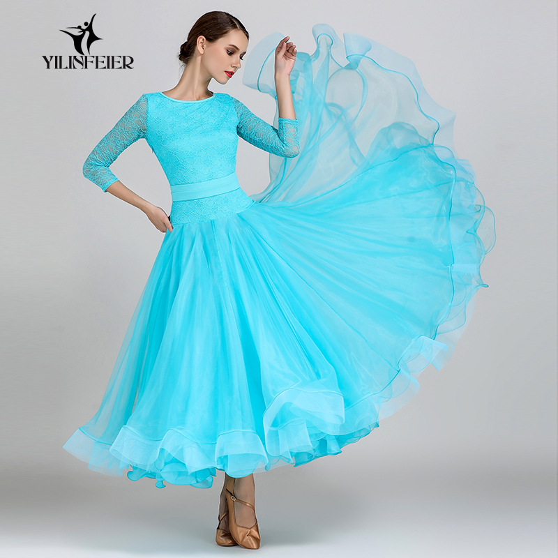 Elaine Fei Lin - shade as a dream of the little flower Modern Dance Dress Dress 1855 performed in the national standard dance dress