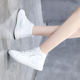 여성을위한 정품 가죽 흰색 신발 하이 탑 신발 2024 여성 캐주얼 스포츠 여행 신발을위한 새로운 유행 한국어 버전 흰색 하이 웨이스트 스니커즈