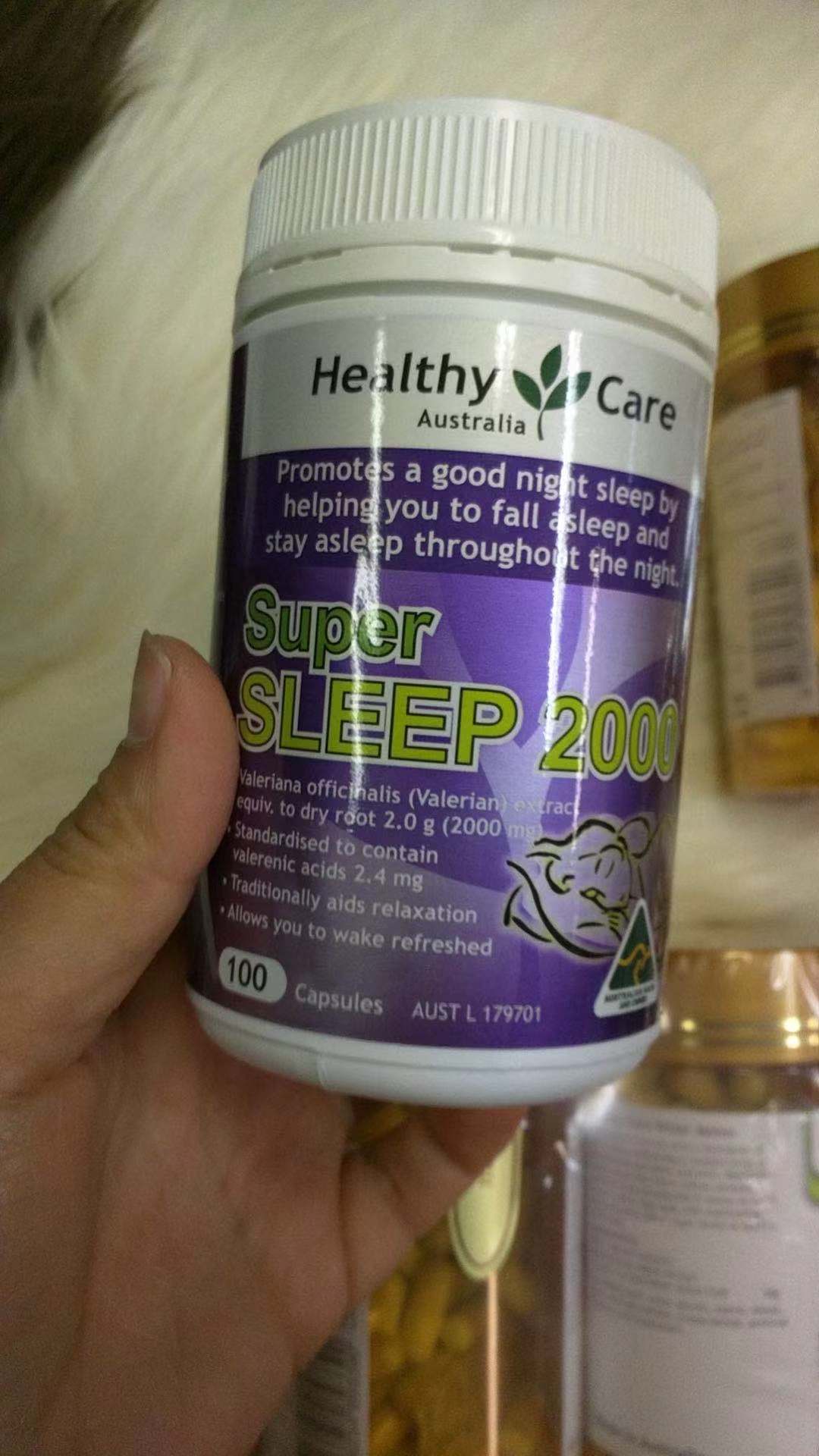 Healthy Care Valerian Sleep Aid Tablets 2000mg 100 Capsules to Promote Sleep Care